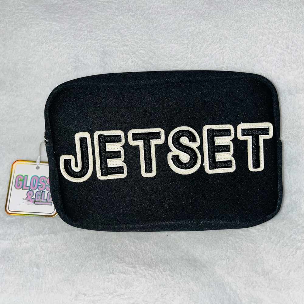 Gloss & Glo JETSET Cosmetic Zipper Pouch  NWT!